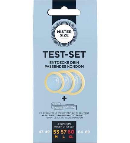 MISTER SIZE - KIT DE TEST : 3 PRÉSERVATIFS DE TAILLES DIFFÉRENTES + MÉLANGE À POINTS by MISTER SIZE