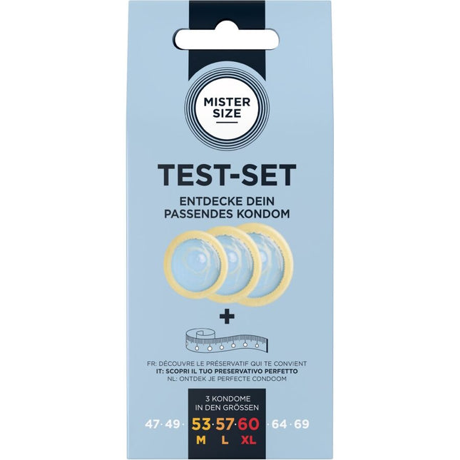 MISTER SIZE - KIT DE TEST : 3 PRÉSERVATIFS DE TAILLES DIFFÉRENTES + MÉLANGE À POINTS by MISTER SIZE