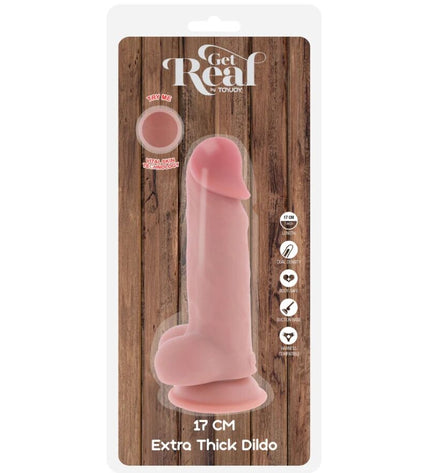 GET REAL - PÉNIS RÉALISTE DE LUXE AVEC TESTICULES EXTRA ÉPAIS DE 17 CM by GET REAL
