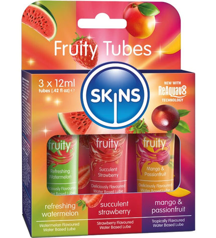 KIT DE LUBRIFIANTS FRUITÉS SKINS - PASTÈQUE, FRAISE ET MANGUE 3 x 12 ML by SKINS