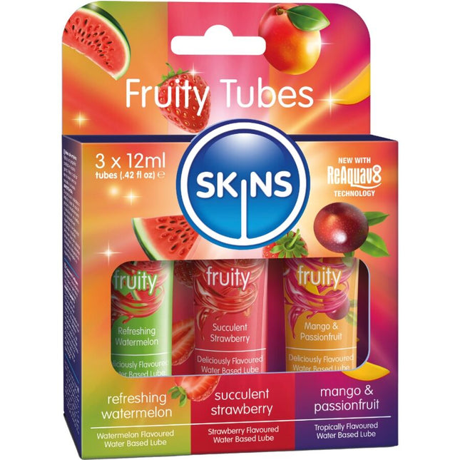 KIT DE LUBRIFIANTS FRUITÉS SKINS - PASTÈQUE, FRAISE ET MANGUE 3 x 12 ML by SKINS