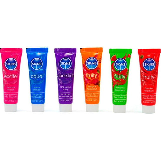 KIT DE LUBRIFIANTS VITAL & FRUITY POUR LA PEAU - 6 x 12 ML by SKINS