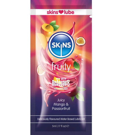 SKINS - LUBRIFIANT FRUITÉ À BASE D'EAU MANGUE ET FRUIT DE LA PASSION DOSE UNIQUE 5 ML by SKINS