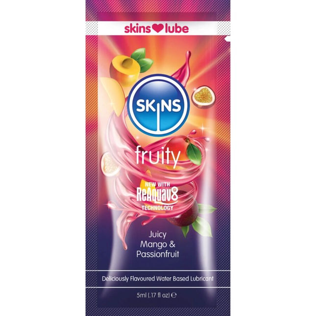 SKINS - LUBRIFIANT FRUITÉ À BASE D'EAU MANGUE ET FRUIT DE LA PASSION DOSE UNIQUE 5 ML by SKINS