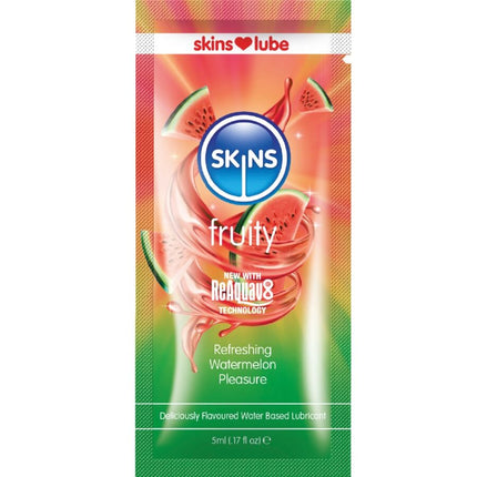 SKINS - LUBRIFIANT FRUITÉ À BASE D'EAU PARFUM PASTÈQUE DOSE UNIQUE 5 ML by SKINS