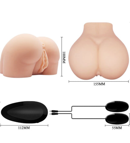 CRAZY BULL - VAGIN ET ANUS RÉALISTES AVEC POSITION DE VIBRATION 8 - Concombre Boutique