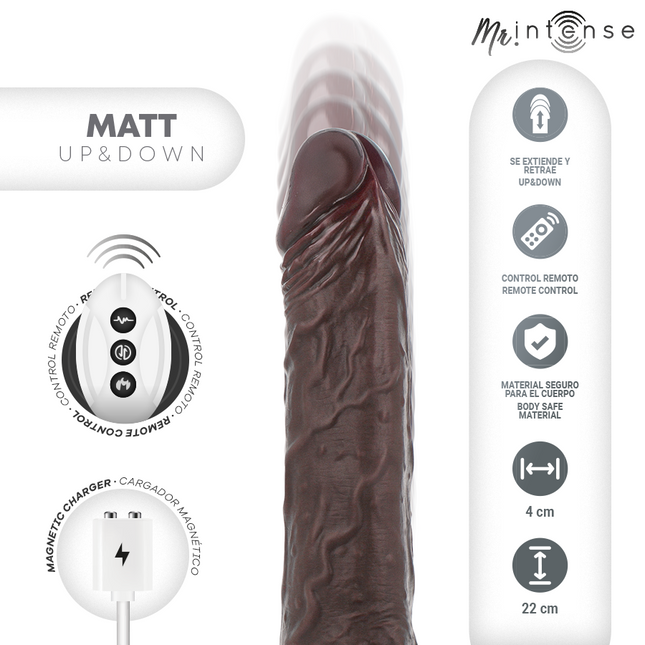 MR INTENSE - MATT RÉALISTE MULTIFONCTION AVEC VIBRATION HAUT ET BAS ET TÉLÉCOMMANDE 22 CM -O- 4 CM by MR. INTENSE HIGH TECH
