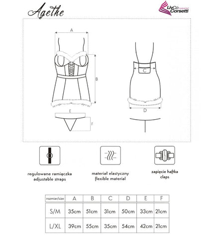 LIVCO CORSETTI FASHION - AGETHE LC 90607 CHEMISE + STRING + BONNET DE NOËL L/XL by LIVCO CORSETTI SETS