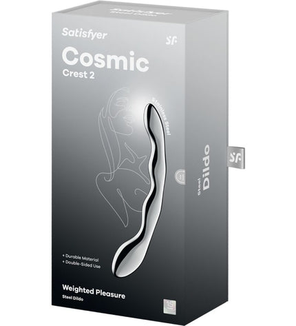 SATISFYER - COSMIC CREST 2 GODEMICHET DOUBLE EN ACIER INOXYDABLE by SATISFYER DILDO