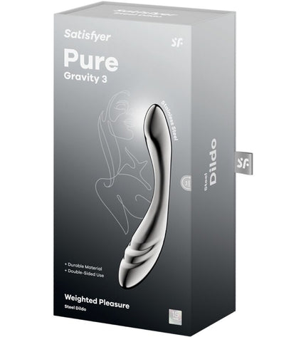SATISFYER - PURE GRAVITY 3 GODEMICHET DOUBLE EXTRÉMITÉ EN ACIER INOXYDABLE by SATISFYER DILDO