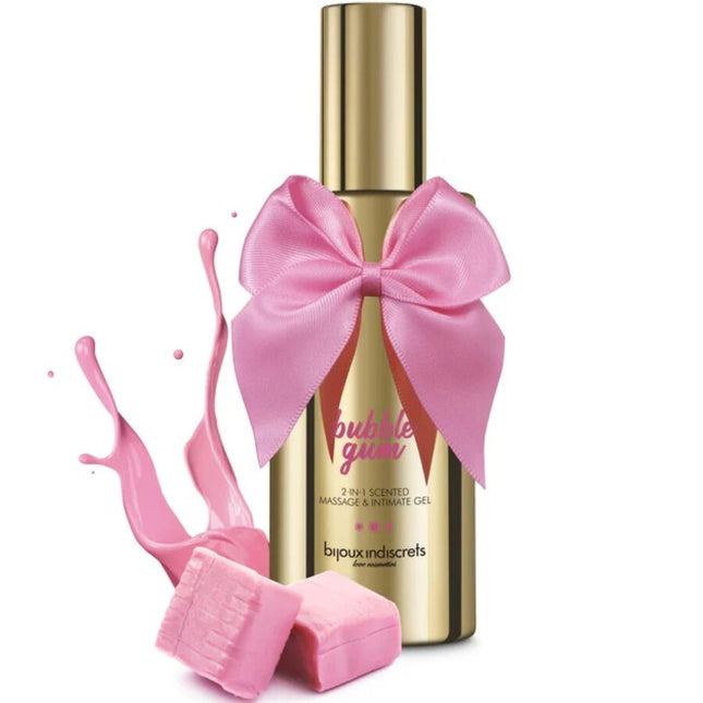 BIJOUX - GEL DE MASSAGE ET INTIME PARFUMÉ 2 EN 1 À LA BULLE GUM 100 ML - Concombre Boutique