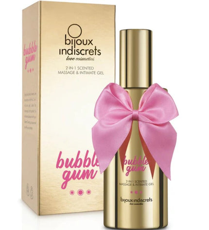 BIJOUX - GEL DE MASSAGE ET INTIME PARFUMÉ 2 EN 1 À LA BULLE GUM 100 ML - Concombre Boutique