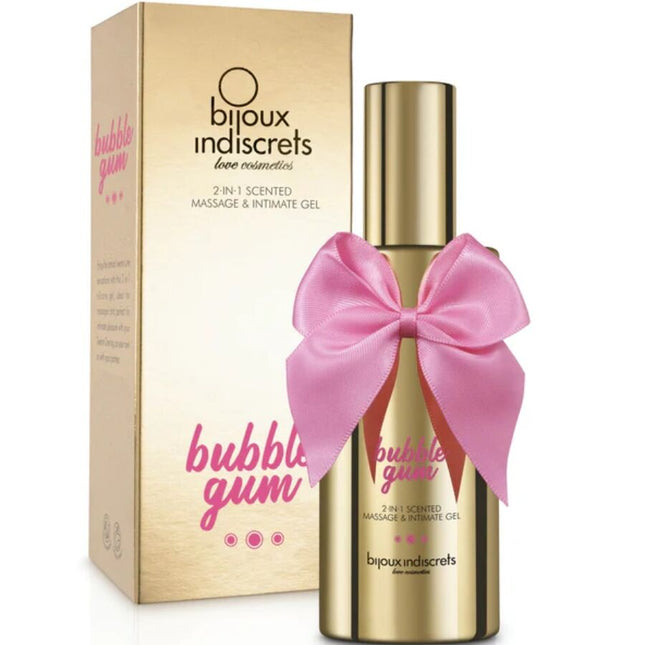 BIJOUX - GEL DE MASSAGE ET INTIME PARFUMÉ 2 EN 1 À LA BULLE GUM 100 ML - Concombre Boutique