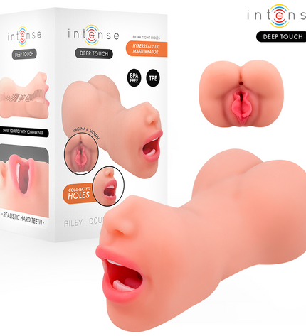 INTENSE DEEP TOUCH - MASTURBATEUR À DOUBLE BOUCHE ET VAGIN RILEY by INTENSE BODIES & MASTURBATORS