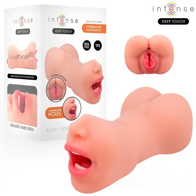 INTENSE DEEP TOUCH - MASTURBATEUR À DOUBLE BOUCHE ET VAGIN RILEY by INTENSE BODIES & MASTURBATORS