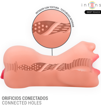 INTENSE DEEP TOUCH - MASTURBATEUR À DOUBLE BOUCHE ET VAGIN RILEY by INTENSE BODIES & MASTURBATORS