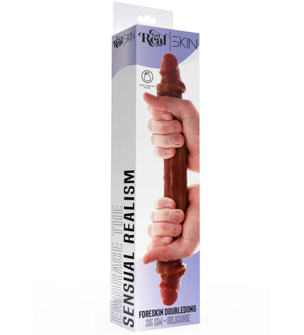 GET REAL - GODEMICHET EN SILICONE À DOUBLE EXTRÉMITÉ CARAMEL 35 CM by GET REAL