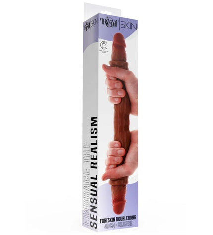 GET REAL - GODEMICHET EN SILICONE À DOUBLE EXTRÉMITÉ CARAMEL 40 CM by GET REAL
