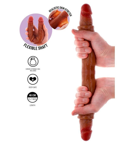 GET REAL - GODEMICHET EN SILICONE À DOUBLE EXTRÉMITÉ CARAMEL 40 CM by GET REAL