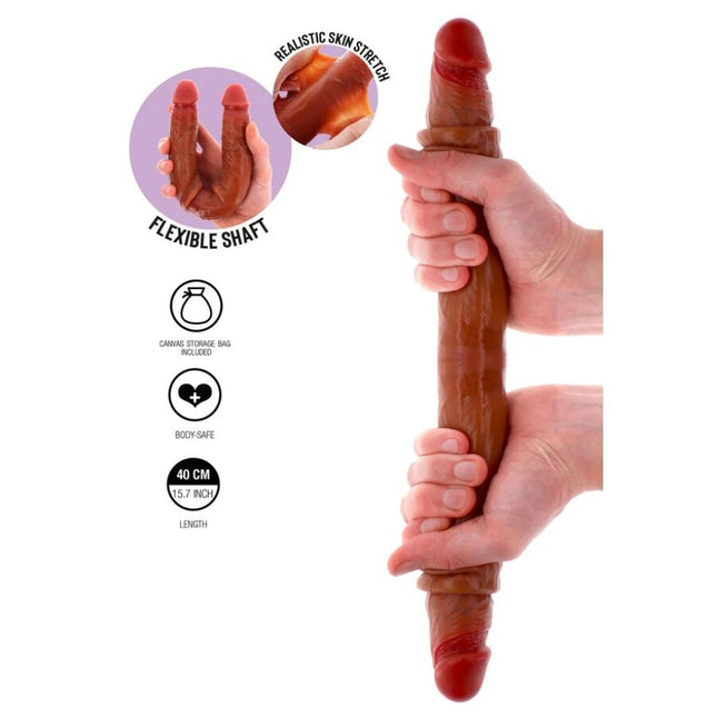 GET REAL - GODEMICHET EN SILICONE À DOUBLE EXTRÉMITÉ CARAMEL 40 CM by GET REAL