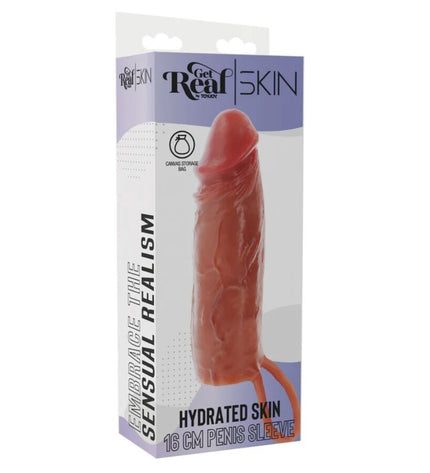 GET REAL - MANCHON PÉNIS EN SILICONE HYDRATANT CARAMEL 16 CM by GET REAL