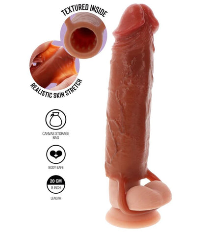 GET REAL - MANCHON PÉNIS EN SILICONE HYDRATANT CARAMEL 20 CM by GET REAL