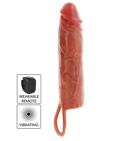 GET REAL - MANCHON PÉNIS VIBRANT EN SILICONE HYDRATANT CARAMEL 20 CM by GET REAL