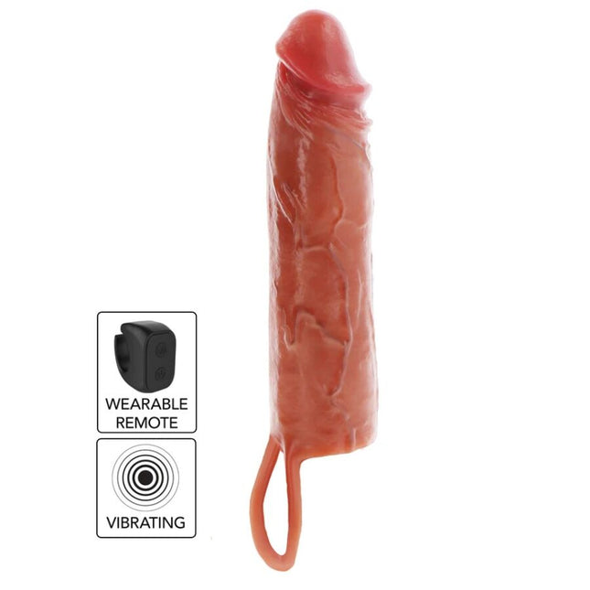 GET REAL - MANCHON PÉNIS VIBRANT EN SILICONE HYDRATANT CARAMEL 20 CM by GET REAL
