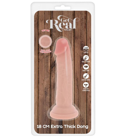 GET REAL - PÉNIS DE LUXE ÉPAIS DOUBLE DENSITÉ EN TPE 18 CM by GET REAL