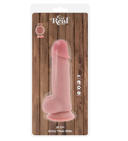 GET REAL - PÉNIS RÉALISTE DE LUXE AVEC TESTICULES EXTRA ÉPAIS DE 31 CM by GET REAL