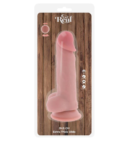 GET REAL - PÉNIS RÉALISTE DE LUXE AVEC TESTICULES EXTRA ÉPAIS DE 34,5 CM by GET REAL