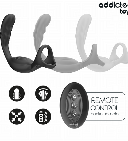 ADDICTED TOYS - ANNEAU PÉNIS PROSTATIQUE DOUBLE AVEC TÉLÉCOMMANDE by ADDICTED TOYS