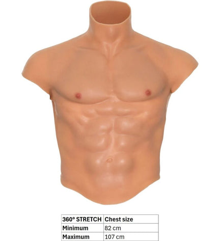 DÉSIR CACHÉ - T-SHIRT TORSE MASCULIN EN SILICONE ALTER EGO AVEC ESTHÉTIQUE DES ABS by HIDDEN DESIRE