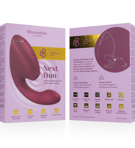 WOMANIZER - DUO NEXT STIMULATEUR CLITORIAL ET DE POINT G DOUBLE ROSE FOYER by WOMANIZER