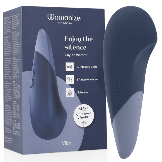 WOMANIZER - VIBE LAY-ON VIBRATEUR SILENCIEUX BLEU FONCÉ by WOMANIZER