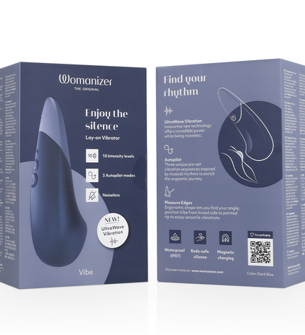 WOMANIZER - VIBE LAY-ON VIBRATEUR SILENCIEUX BLEU FONCÉ by WOMANIZER