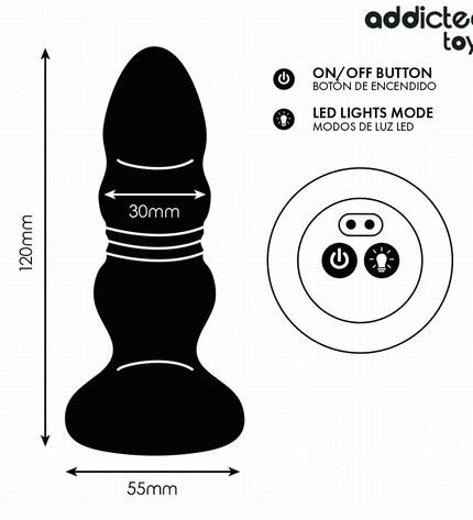 ADDICTED TOYS - PLUG ANAL ROTATIF ET VIBRANT, TÉLÉCOMMANDE AVEC LUMIÈRE LED by ADDICTED TOYS