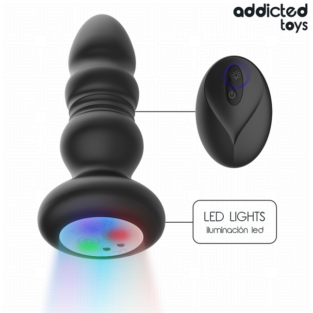 ADDICTED TOYS - PLUG ANAL ROTATIF ET VIBRANT, TÉLÉCOMMANDE AVEC LUMIÈRE LED by ADDICTED TOYS