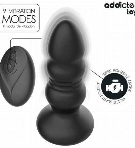 ADDICTED TOYS - PLUG ANAL ROTATIF ET VIBRANT, TÉLÉCOMMANDE AVEC LUMIÈRE LED by ADDICTED TOYS