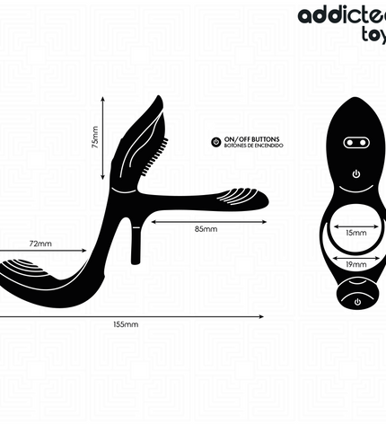 ADDICTED TOYS - ANNEAU DOUBLE PÉNIS AVEC STIMULATEUR CLITORIAL by ADDICTED TOYS
