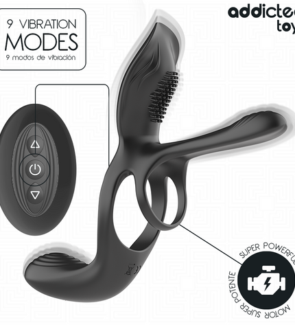 ADDICTED TOYS - ANNEAU DOUBLE PÉNIS AVEC STIMULATEUR CLITORIAL by ADDICTED TOYS