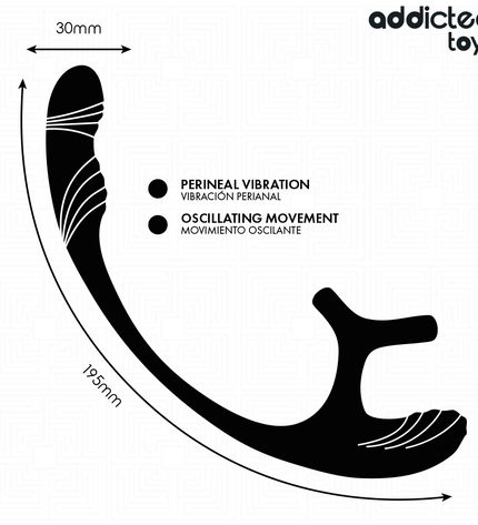 ADDICTED TOYS - PLUG ANAL AVEC VIBRATION, ONDULATION À 360° ET STIMULATEUR DE TESTICULES by ADDICTED TOYS