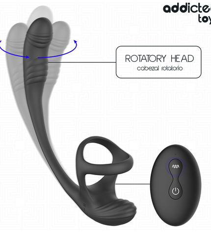 ADDICTED TOYS - PLUG ANAL AVEC VIBRATION, ONDULATION À 360° ET STIMULATEUR DE TESTICULES by ADDICTED TOYS