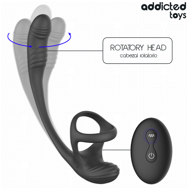 ADDICTED TOYS - PLUG ANAL AVEC VIBRATION, ONDULATION À 360° ET STIMULATEUR DE TESTICULES by ADDICTED TOYS