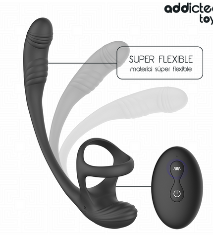 ADDICTED TOYS - PLUG ANAL AVEC VIBRATION, ONDULATION À 360° ET STIMULATEUR DE TESTICULES by ADDICTED TOYS