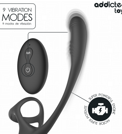 ADDICTED TOYS - PLUG ANAL AVEC VIBRATION, ONDULATION À 360° ET STIMULATEUR DE TESTICULES by ADDICTED TOYS