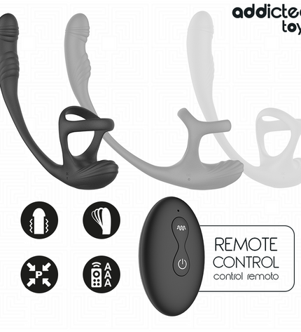 ADDICTED TOYS - PLUG ANAL AVEC VIBRATION, ONDULATION À 360° ET STIMULATEUR DE TESTICULES by ADDICTED TOYS
