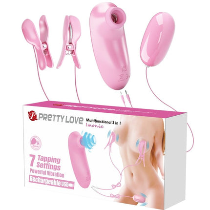 PRETTY LOVE - IMONIE ENSEMBLE MULTIFONCTIONNEL 3 EN 1 AVEC VENTOUSE, TÉTONS ET CLITORIS by PRETTY LOVE FLIRTATION