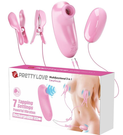 PRETTY LOVE - IMONIE ENSEMBLE MULTIFONCTIONNEL 3 EN 1 AVEC VENTOUSE, TÉTONS ET CLITORIS by PRETTY LOVE FLIRTATION