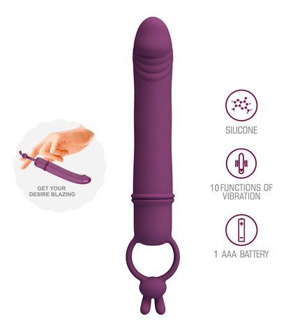 PRETTY LOVE - CORA VIBRATEUR EN FORME DE PÉNIS AVEC ANNEAU DE RÉSISTANCE by PRETTY LOVE FLIRTATION